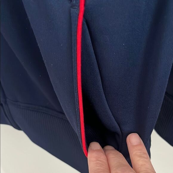 Majestic Red Sox Navy Zipper Jacket Front Pockets - Picture 3 of 7